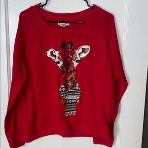 Red giraffe sweater